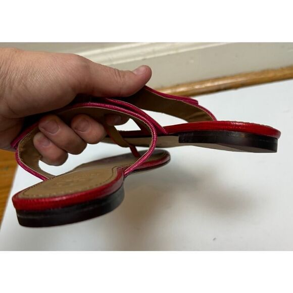 Tory Burch Pink Orange Kira Thong Sandals Sz. 7 - Picture 5 of 6